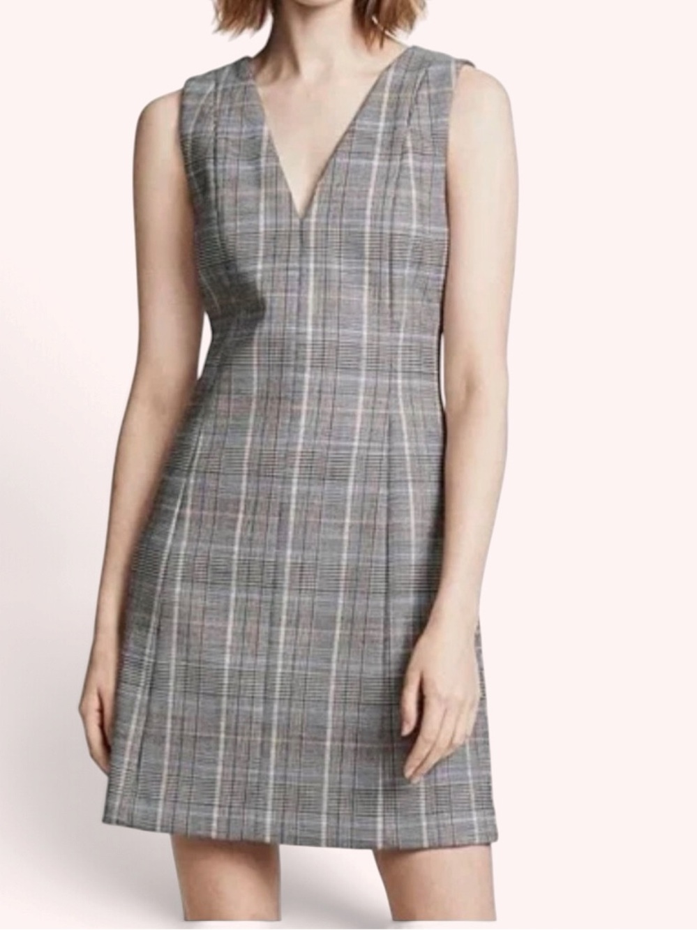Theory Virgin Wool Plaid Mini Sheath Dress Size 4 Academia